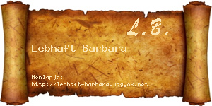 Lebhaft Barbara névjegykártya